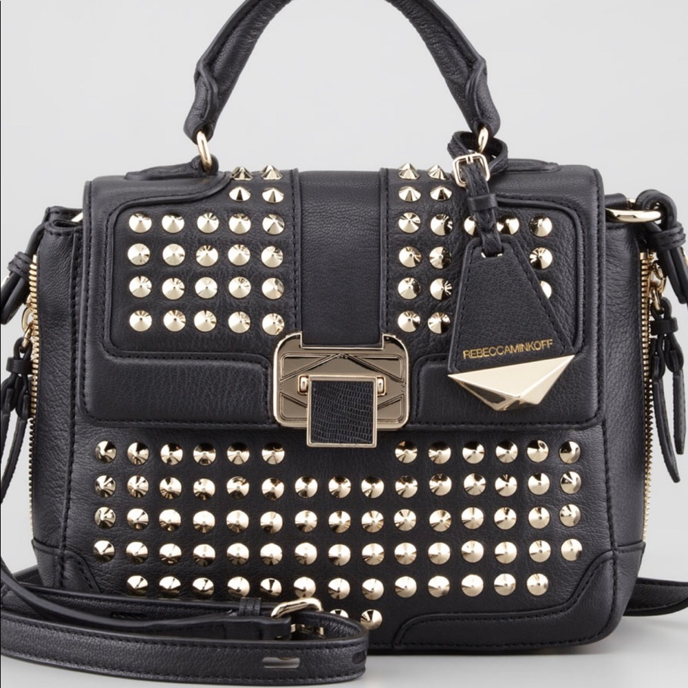 Rebecca Minkoff black studded cross body bag